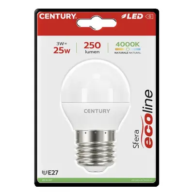 LED ECOLINE MINI GLOBE 3W E27 4000K 220d - CENTURY