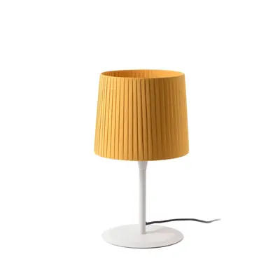 SAMBA bílá/skládaná žlutá stolní lampa - FARO