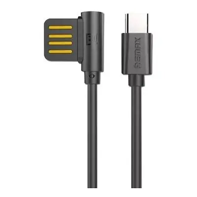 USB datový kabel USB-C Remax RAYEN koncovka do boku černý