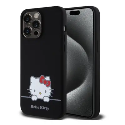 Hello Kitty Liquid Silicone Daydreaming Logo iPhone 15 Pro Max černé