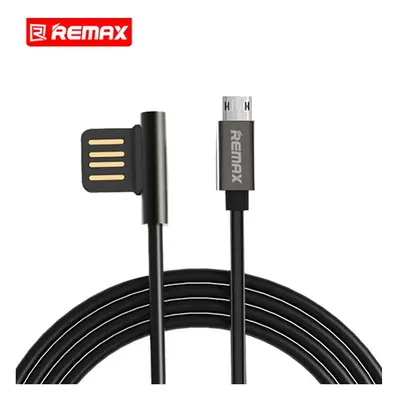 USB datový kabel microUSB Remax RAYEN koncovka do boku černý