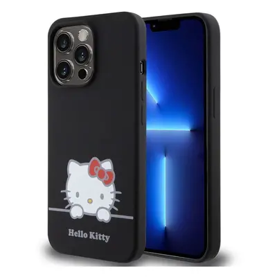 Pouzdro Hello Kitty Liquid Silicone Daydreaming Logo Apple iPhone 13 PRO Black