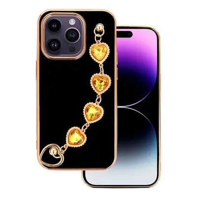 Pouzdro silikon Apple iPhone 14 PRO Deco Chain Loop vzor 2 černé