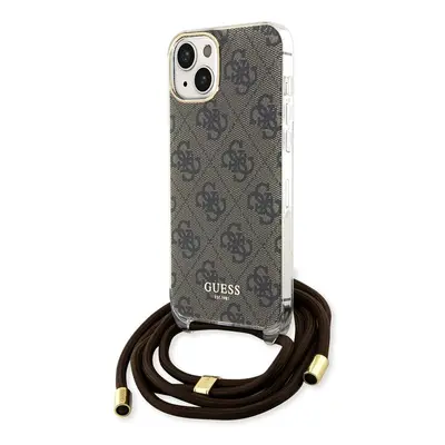 Pouzdro Guess IML 4G Printed Crossbody Apple iPhone 15 Brown