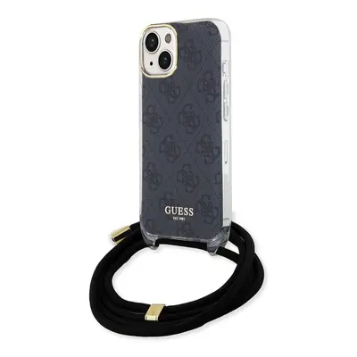 Pouzdro Guess IML 4G Printed Crossbody Apple iPhone 15 Black