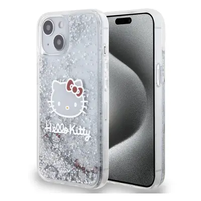 Pouzdro Hello Kitty Liquid Glitter Electroplating Head Logo pro Apple iPhone 13 Transparent