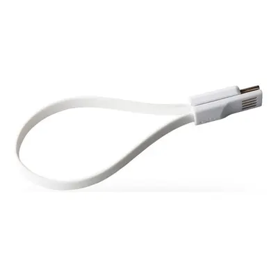 USB datový kabel - micro USB Azuri 20 cm magnetický bílý