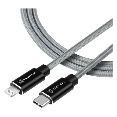 USB datový kabel Tactical Fast Rope Aramid Cable USB-C/Lightning MFi 1m šedý