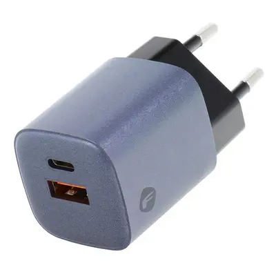 Nabíječka Forcell GaN Dual F-Energy USB-C 33W, USB-A 18W QC 4.0 POWER DELIVERY šedá