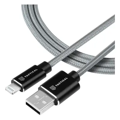 USB datový kabel Tactical Fast Rope Aramid Cable USB-A/Lightning MFi 1m šedý