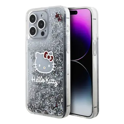 Pouzdro Hello Kitty Liquid Glitter Electroplating Head Logo pro Apple iPhone 15 PRO MAX Transpar