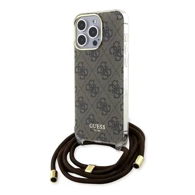 Pouzdro Guess IML 4G Printed Crossbody Apple iPhone 15 PRO Brown