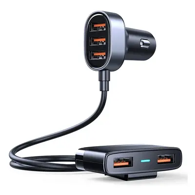 CL autonabíječka Joyroom JR-CL03 s 3x USB + 2x USB na kabelu 1,5m 6,2A černá