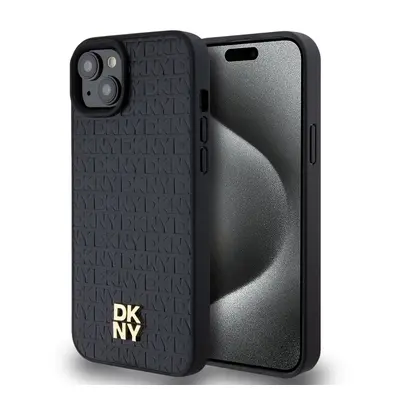 Pouzdro DKNY PU Leather Repeat Pattern Stack Logo Magsafe zadní kryt Apple iPhone 13 Black