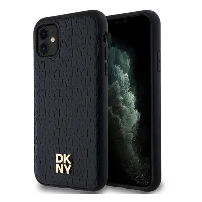 Pouzdro DKNY PU Leather Repeat Pattern Stack Logo Magsafe zadní kryt Apple iPhone 11 Black