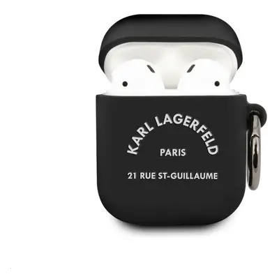 Pouzdro Karl Lagerfeld Rue St Guillaume pro Apple Airpods 1/2 Black