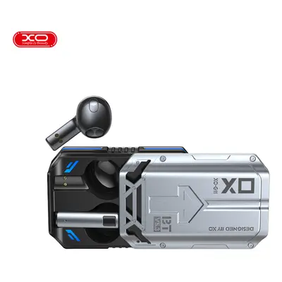 Sluchátka Bluetooth TWS XO G11 Game Weapon V5.3 + dobíjecí pouzdro stříbrná