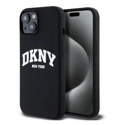 Pouzdro DKNY Liquid Silicone Arch Logo MagSafe zadní kryt Apple iPhone 15 Black