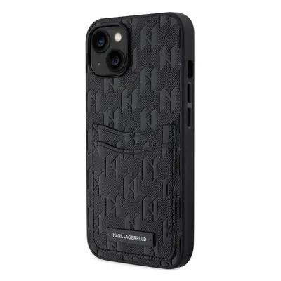 Pouzdro Karl Lagerfeld Saffiano Monogram Card Slot zadní kryt pro Apple iPhone 14 Black