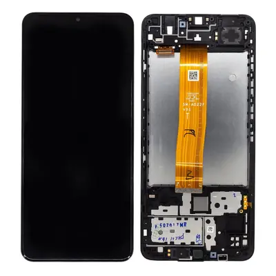 LCD display Samsung M127 Galaxy M12 + dotyk + přední kryt Original Service Pack černý