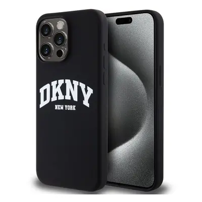 Pouzdro DKNY Liquid Silicone Arch Logo MagSafe zadní kryt Apple iPhone 12, iPhone 12 PRO Black