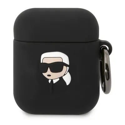 Pouzdro Karl Lagerfeld 3D Logo NFT Karl Head pro Apple Airpods 1/2 Black