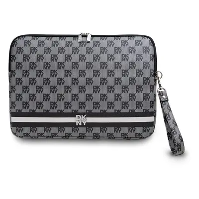 DKNY PU Leather Checkered Pattern and Stripe Obal na Notebook 13/14" Black, DKCS14PVSHLK