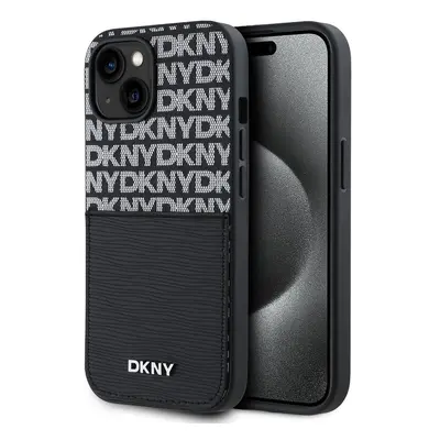 Pouzdro DKNY PU Leather Repeat Pattern Card Pocket zadní kryt Apple iPhone 15 Black