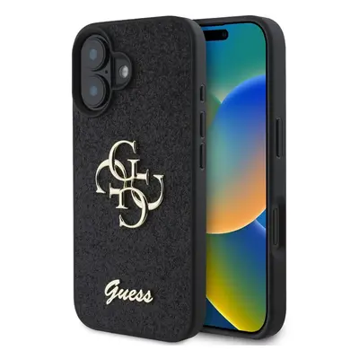 Guess PU Fixed Glitter 4G Metal Logo pro iPhone 16 Plus Black