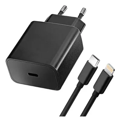 Nabíječka Blue Star USB-C PD 20W QC 4.0 + Lightning kabel pro iPhone 12,13,14 PRO MAX černá