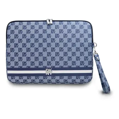 DKNY PU Leather Checkered Pattern and Stripe Obal na Notebook 13/14" Blue, DKCS14PVSHLB