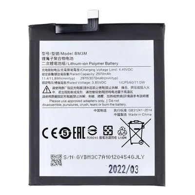 Baterie Xiaomi BM3M Mi 9 SE Li-pol 3070mAh náhrada OEM