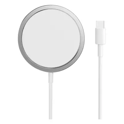 Nabíječka BWOO Qi pro Apple bezdrátové nabíjení USB-C 15W PD QC Magsafe iPhone 16, 15, 14 bílá