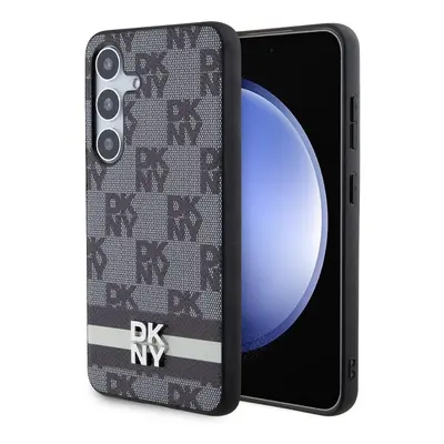 DKNY PU Leather Checkered Pattern and Stripe Samsung Galaxy S24 Black DKHCS24SPCPTSSK