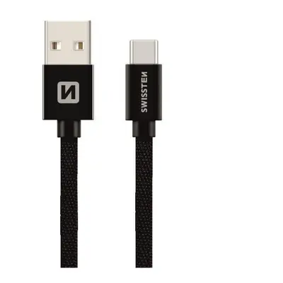 SWISSTEN USB dobíjecí kabel - USB-C 20 cm černý