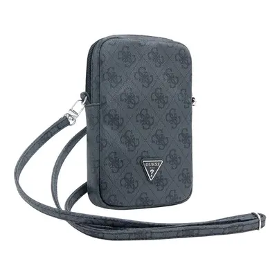 Pouzdro Guess PU 4G Triangle Logo Wallet Phone Bag Zipper Black