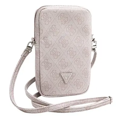 Pouzdro Guess PU 4G Triangle Logo Wallet Phone Bag Zipper Pink