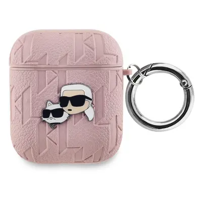 Karl Lagerfeld PU Embossed Choupette Heads Pouzdro pro AirPods 1/2 KLA2PGKCPP