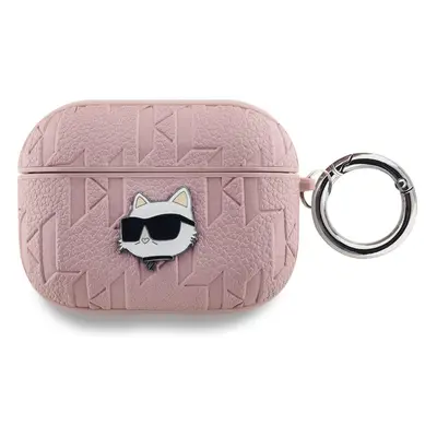 Pouzdro Karl Lagerfeld PU Embossed Choupette Head Apple AirPods PRO Pink