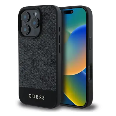 Guess PU 4G Stripe Zadní pro iPhone 16 Pro Max Grey