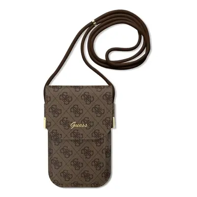 Pouzdro Guess PU 4G Metal Logo Script Phone Bag Brown