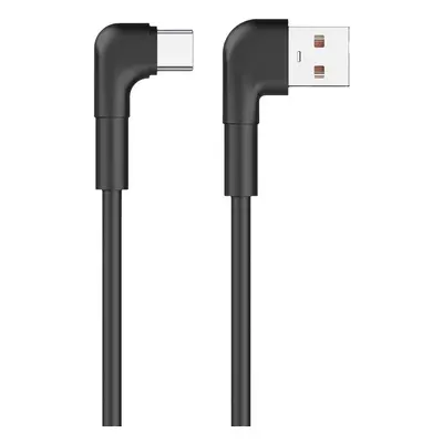 USB datový kabel - USB-A to USB-C Maxlife MXUC-09 Fast Charging 3A kolmé koncovky černý