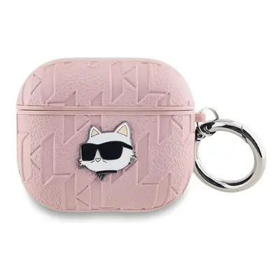 Pouzdro Karl Lagerfeld PU Embossed Choupette Head Apple AirPods 3 Pink