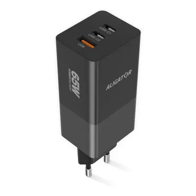 Nabíječka Aligator GaN PD 65W 2x USB-C + 1x USB-A náhrada Samsung EP-T6530 S24 Series černá