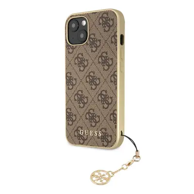 Pouzdro Guess 4G Charms zadní kryt GUHCP13MGF4GBR Apple iPhone 13 Brown