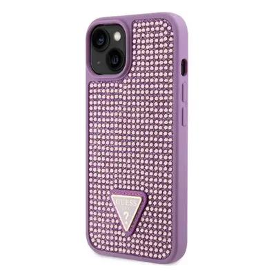 Pouzdro Guess Rhinestones Triangle Metal Logo kryt pro Apple iPhone 14 Purple