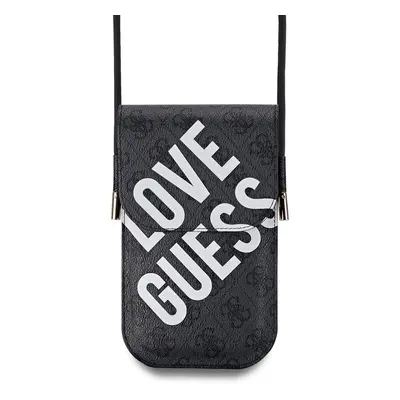 Pouzdro Guess PU 4G Big Love Logo taška na telefon Black