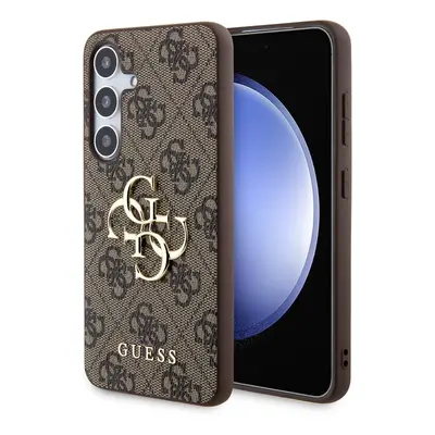 Pouzdro Guess PU 4G Metal Logo zadní kryt pro Samsung S921 Galaxy S24 Brown