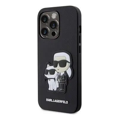 Pouzdro Karl Lagerfeld PU Saffiano Karl and Choupette zadní kryt Apple iPhone 13 PPRO Black