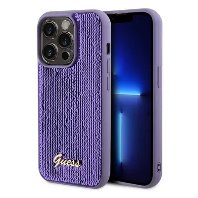 Pouzdro Guess Sequin Script Logo zadní kryt Apple iPhone 15 PRO Purple